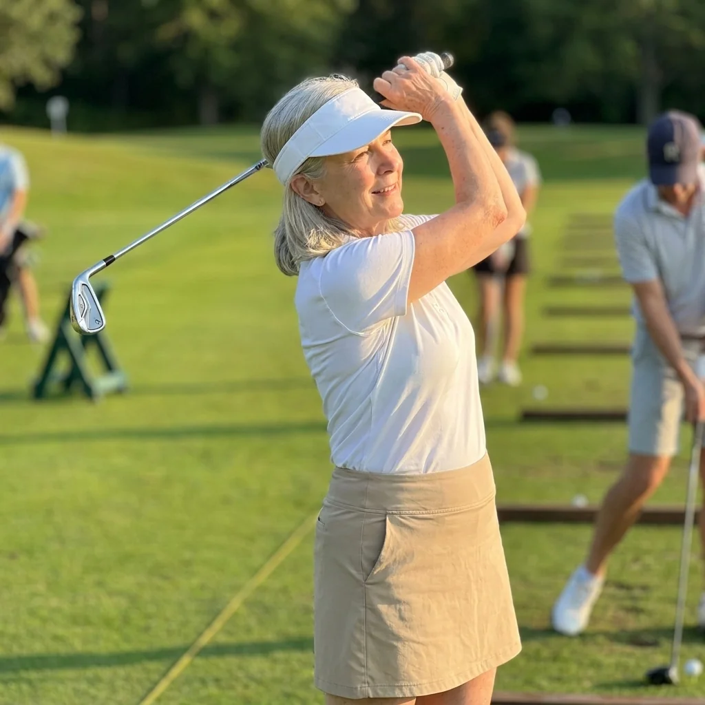 Jennifer back on the driving range with a full swing at week 6
